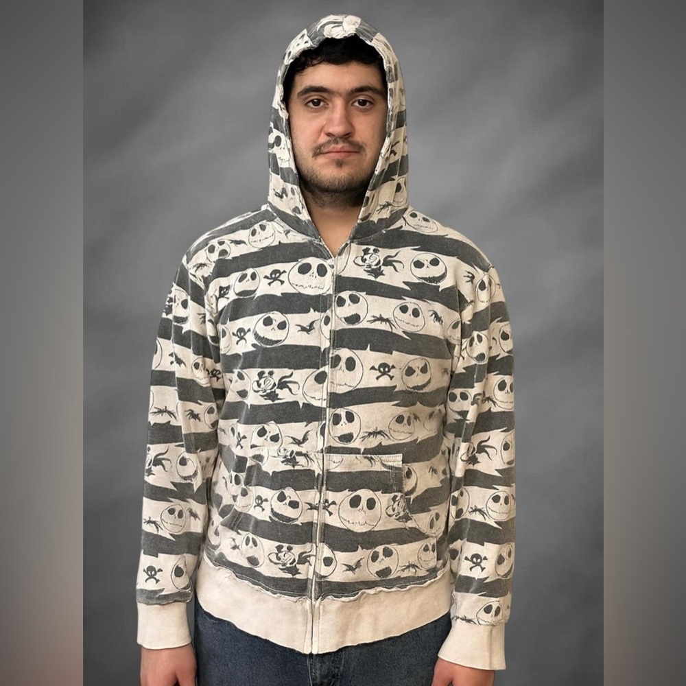 Striped Jack Skellington Pattern Hoodie